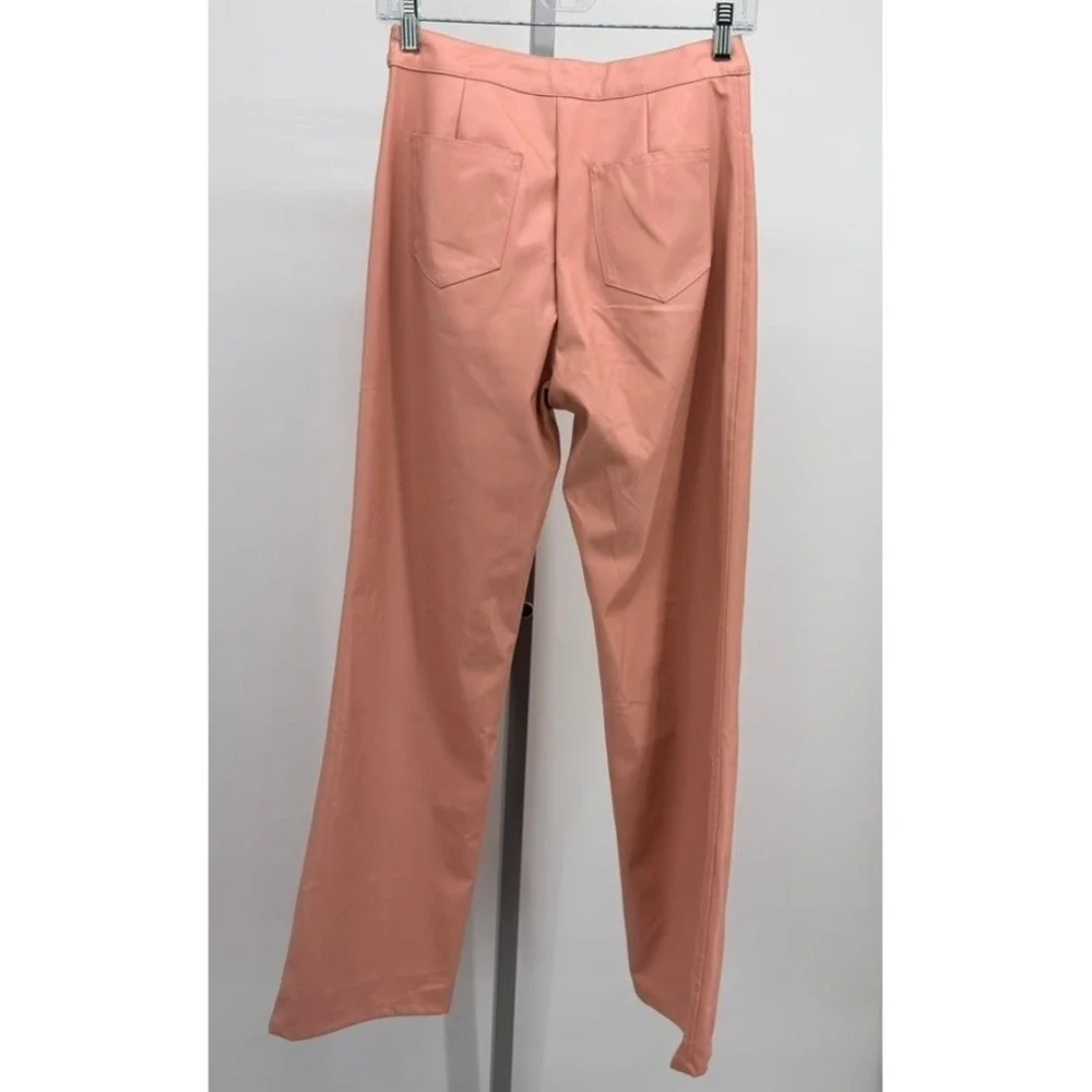 Kittenish Faux Leather Pants Small‎ Pink Blush Straight Leg NWT $64
